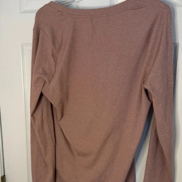 Athleta Uptempo Ribbed Long Sleeve Henley Top - Size Large - Picture 5 of 5